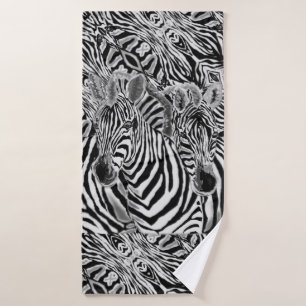 Zebras Couple Bath Towel - Painting