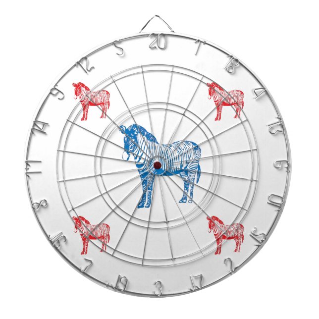Zebras Dartboard With Darts (Front)