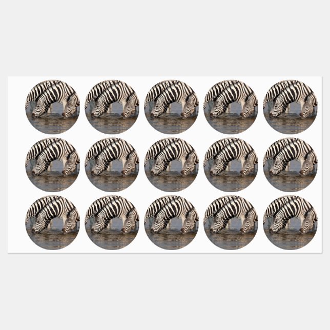 Zebras drinking labels (Sheet)