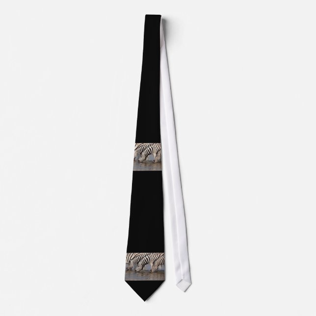 Zebras drinking neck tie (Front)