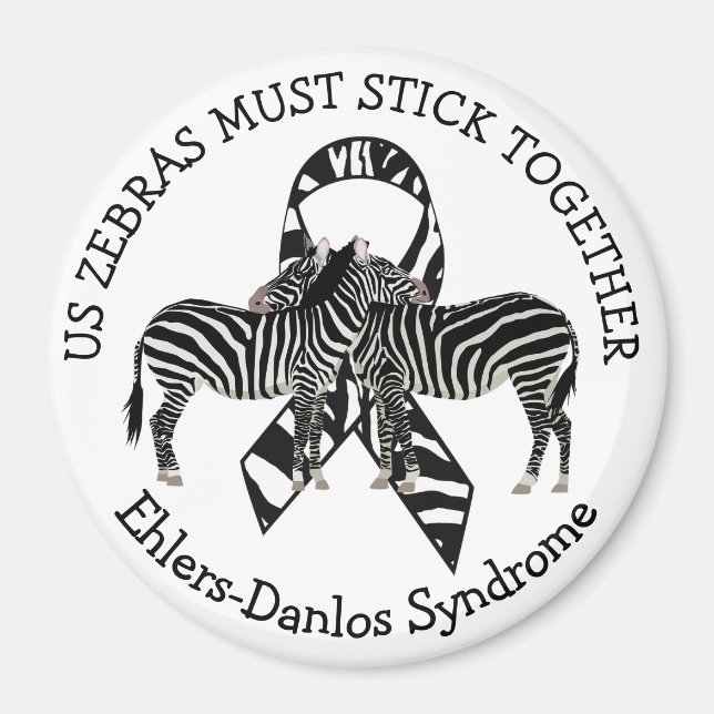 Zebras EDS Ehlers-Danlos syndrome Magnet (Front)