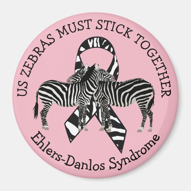 Zebras EDS Ehlers-Danlos syndrome Magnet (Front)