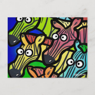 ZEBRAS GRAFFITI Postcard