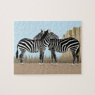 Zebras Grooming on Serengeti Jigsaw Puzzle