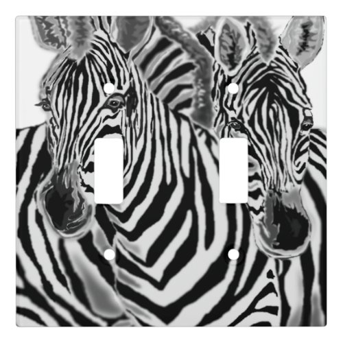 Zebras _ Hug _ Drawing Light Switch Cover