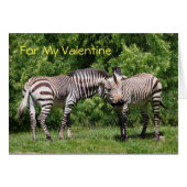 Zebras in Love Valentine's Card (Front Horizontal)