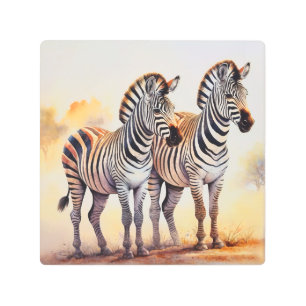 Zebras in Safari Serene African Wildlife Art 