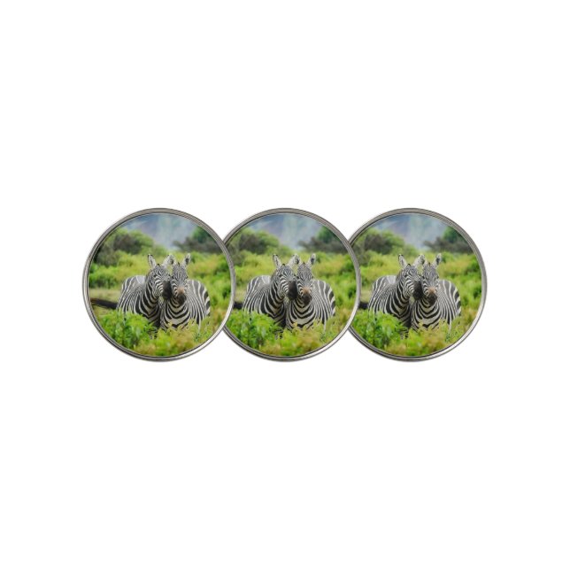 Zebras in the wild golf ball marker (3 Up)