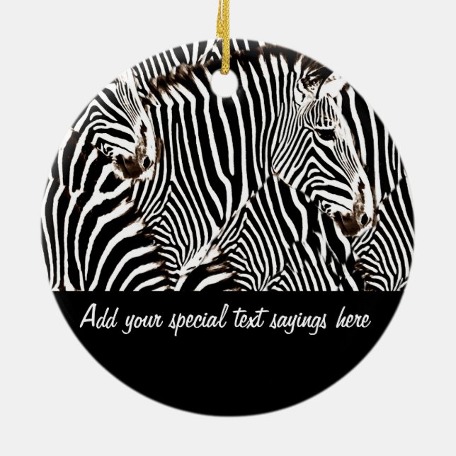 Zebras love_ ceramic ornament (Back)