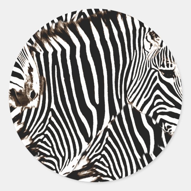 Zebras love_ classic round sticker (Front)