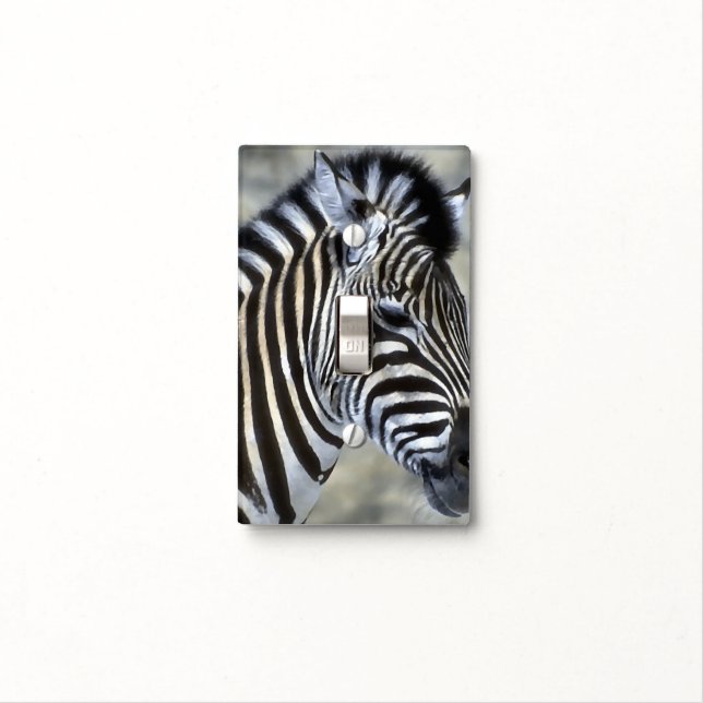 Zebras Lovers Art Light Switch Cover (In Situ)