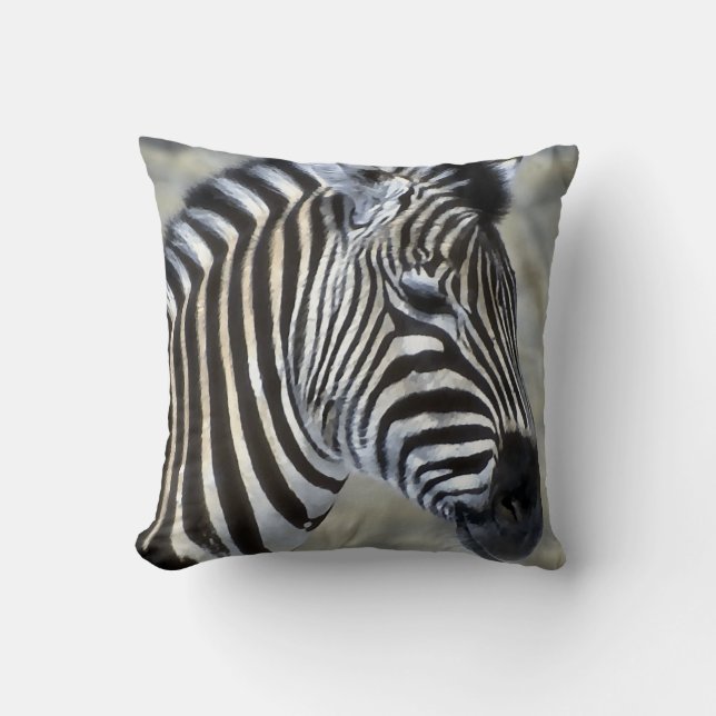 Zebras Lovers Art Throw Pillow (Front)