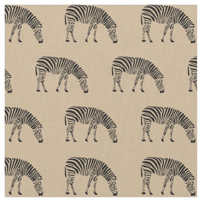 Zebras on Cream Fabric (Close Up)
