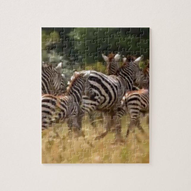 Zebras on the Move: A Journey of a Thousand Miles Jigsaw Puzzle (Vertical)