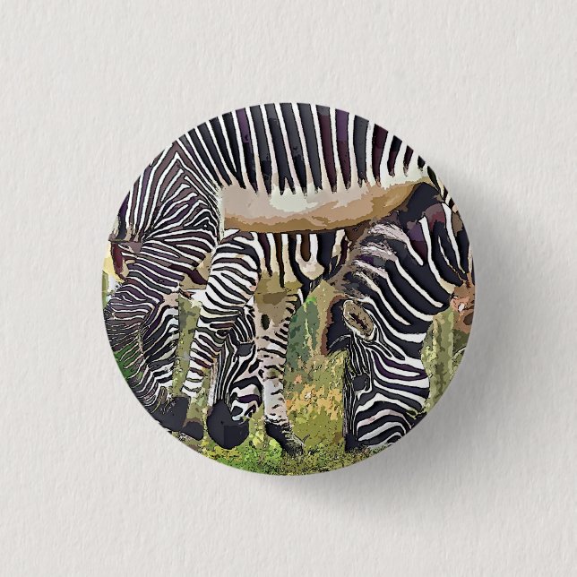 ZEBRAS PINBACK BUTTON (Front)