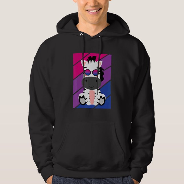 Zebras Pride Bisexual Flag LGBTQ Proud Ally Pride  Hoodie (Front)