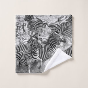 Zebras running bath towel set