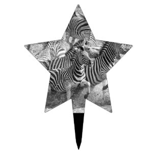 Zebras running cake topper