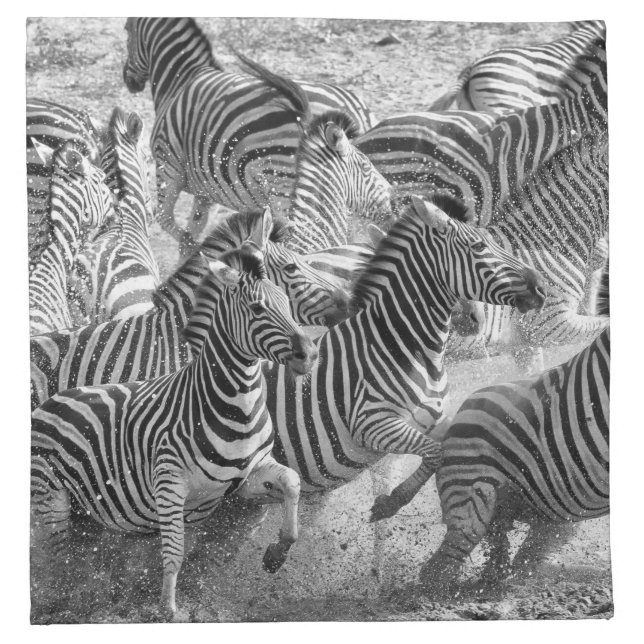 Zebras running cloth napkin (Front)