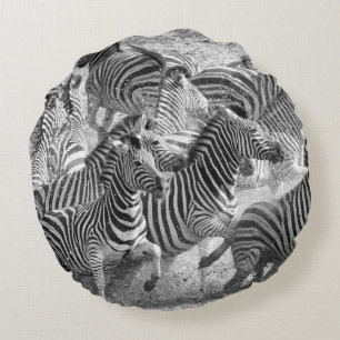 Zebras running round pillow
