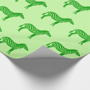 Zebras - Shades of Lime Green Wrapping Paper