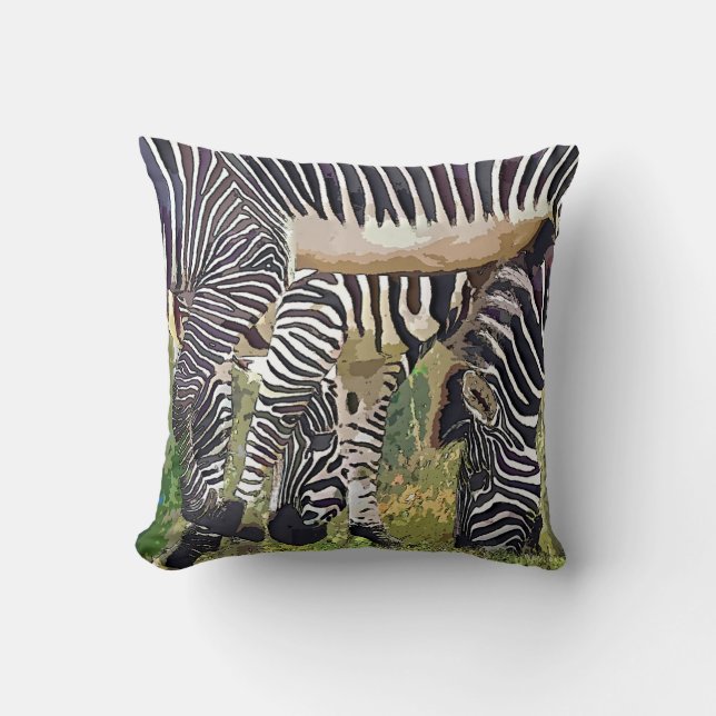 ZEBRAS THROW PILLOW (Front)