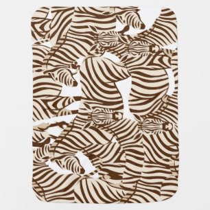 Zebras, wild savanna, seamless pattern baby blanket