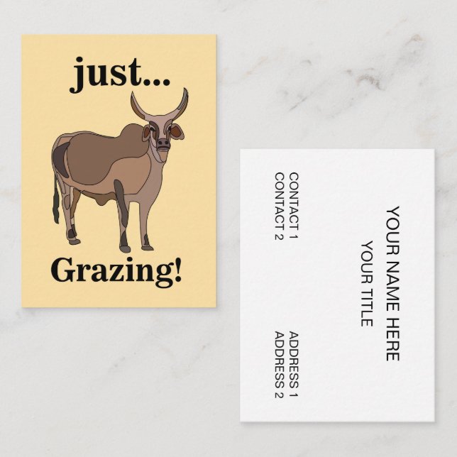 Zebu Cattle Cow Animal Business Card (Front/Back)