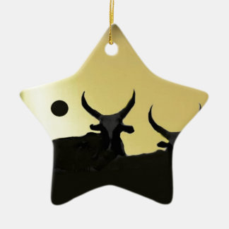 ZEBUS on gold Ceramic Ornament