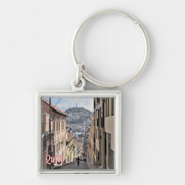 zEC009 QUITO, Old Town, America, Keychain (Front)