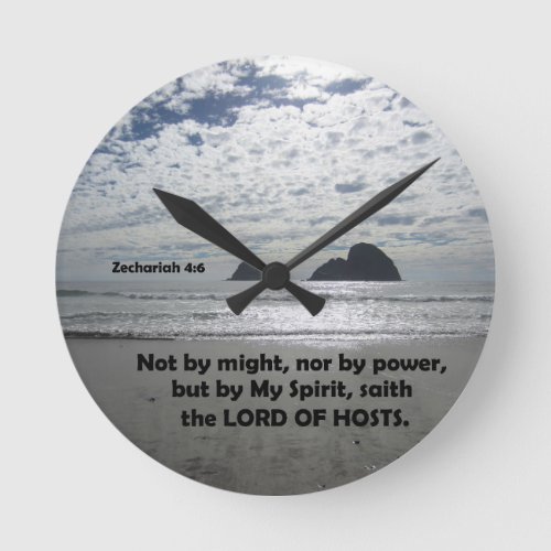 Zech 46 Not by might nor by power Round Clock