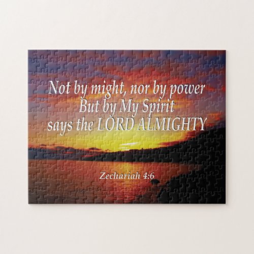 Zechariah 46 NOT BY MIGHT NOR BY POWER Christian Jigsaw Puzzle