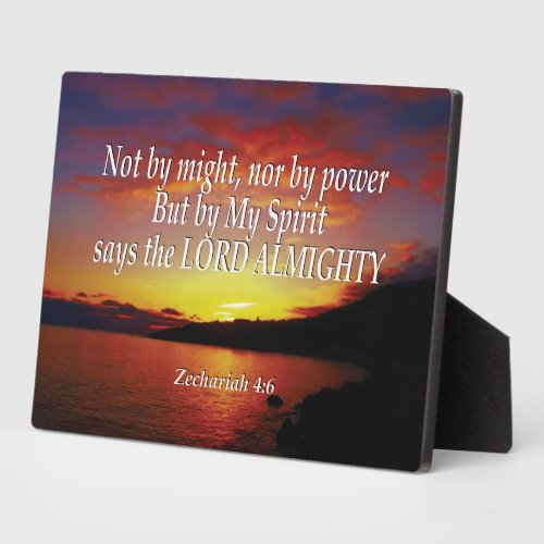 Zechariah 46 NOT BY MIGHT NOR BY POWER Christian Plaque