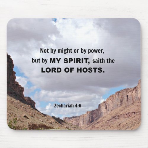 Zechariah 46 Not by might nor by power Mouse Pad