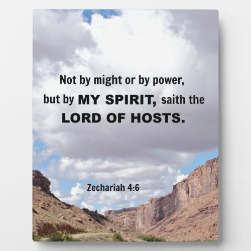 Zechariah 46 Not by might nor by power Plaque