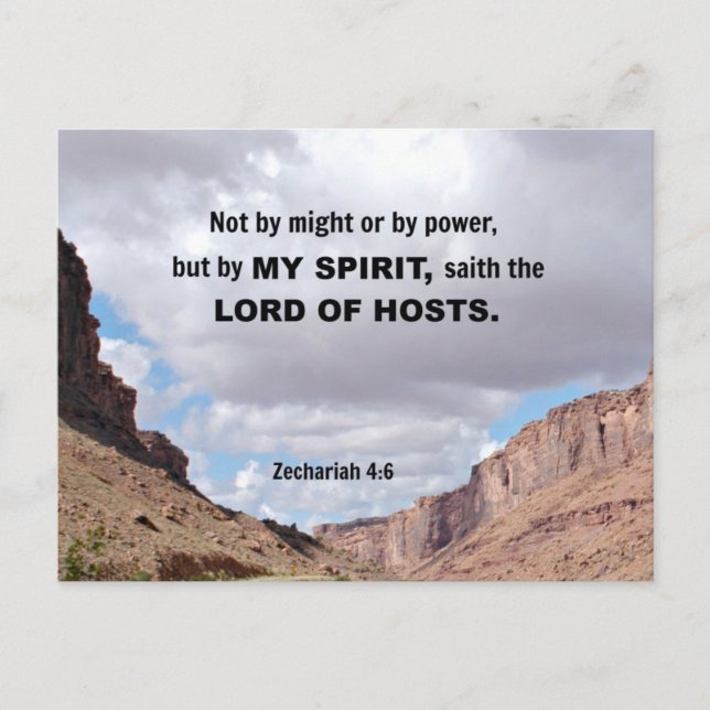 Zechariah 4:6 Not by might, nor by power.... Postcard (Front)