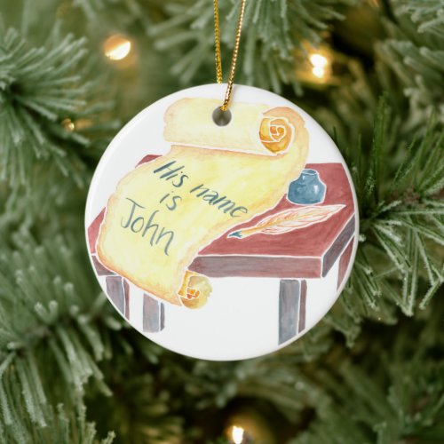 Zechariah  Elizabeth Jesse Tree Ceramic Ornament