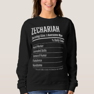 Zechariah Serving Size Nutrition Label Calories Sweatshirt