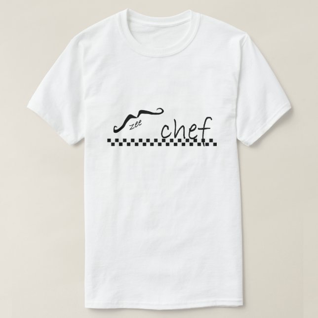 Zee French Chef Mustache T-shirt (Design Front)