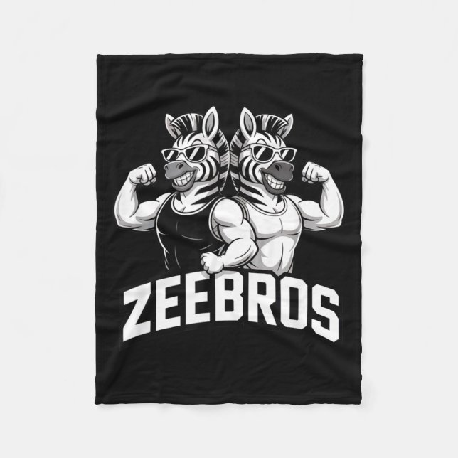 Zeebros Cute Zebra Duo Design For Zebros Lovers  Fleece Blanket (Front)