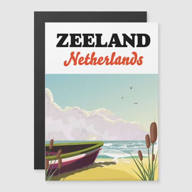 Zeeland Netherlands beach travel poster (Front/Back)