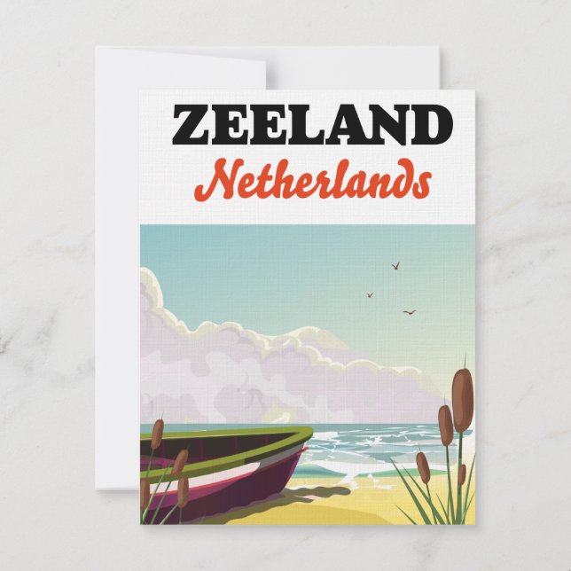 Zeeland Netherlands beach travel poster (Back)