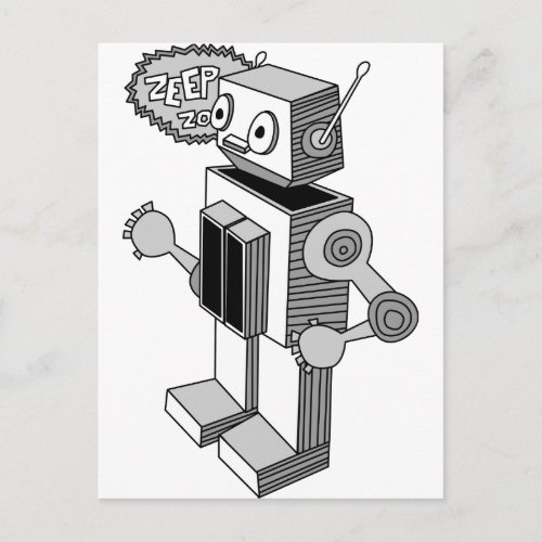 Zeep Zop Robot Postcard