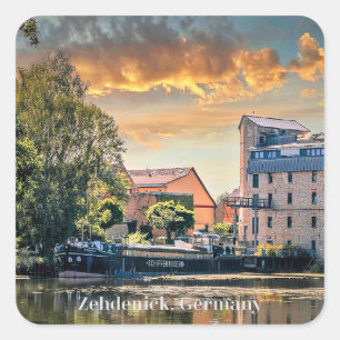 Zehdenick, Germany scenic photograph, Square Sticker