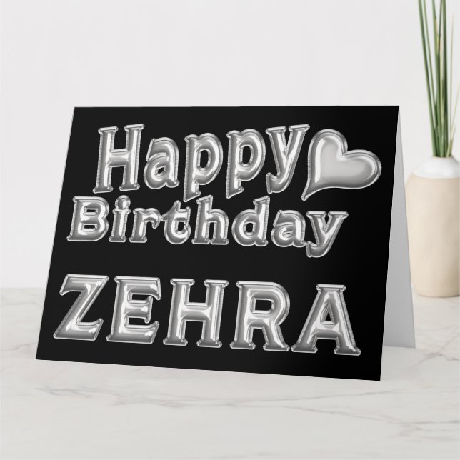Zehra Happy Birthday Birthday Card Standup (Front)