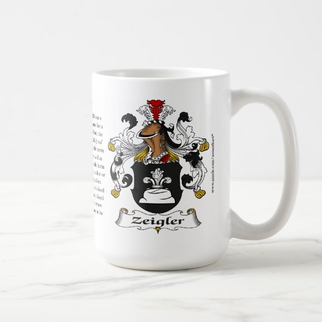 Zeigler, the Origin, the Meaning and the Crest Coffee Mug (Right)