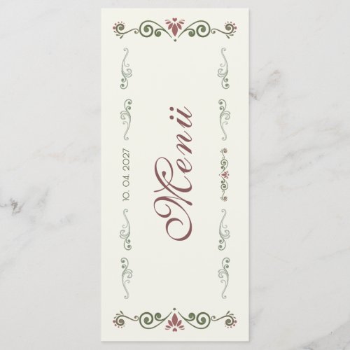 Zeitlos Botanical Hochzeit Menu