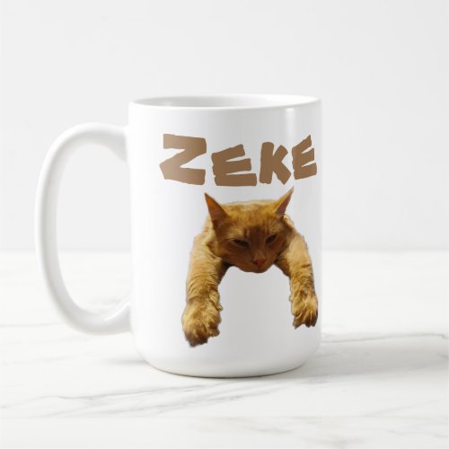 Zeke Name With Funny Lazy Cat Coffee Mug