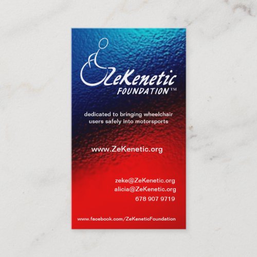 ZeKenetic Foundation Business Cards