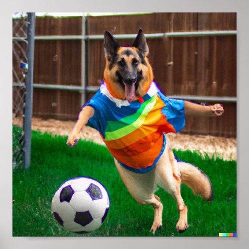 Zelda playing soccer poster
